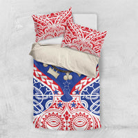 Austral Islands Bedding Set Tuhaa Pae Penu Stars Necklace Red - Polynesian Pride