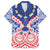 Austral Islands Family Matching Off Shoulder Maxi Dress and Hawaiian Shirt Tuhaa Pae Penu Stars Necklace Red - Polynesian Pride