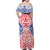 Austral Islands Family Matching Off Shoulder Maxi Dress and Hawaiian Shirt Tuhaa Pae Penu Stars Necklace Red - Polynesian Pride