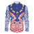 Austral Islands Family Matching Puletasi and Hawaiian Shirt Tuhaa Pae Penu Stars Necklace Red - Polynesian Pride