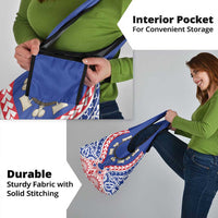 Austral Islands Grocery Bag Tuhaa Pae Penu Stars Necklace Red - Polynesian Pride