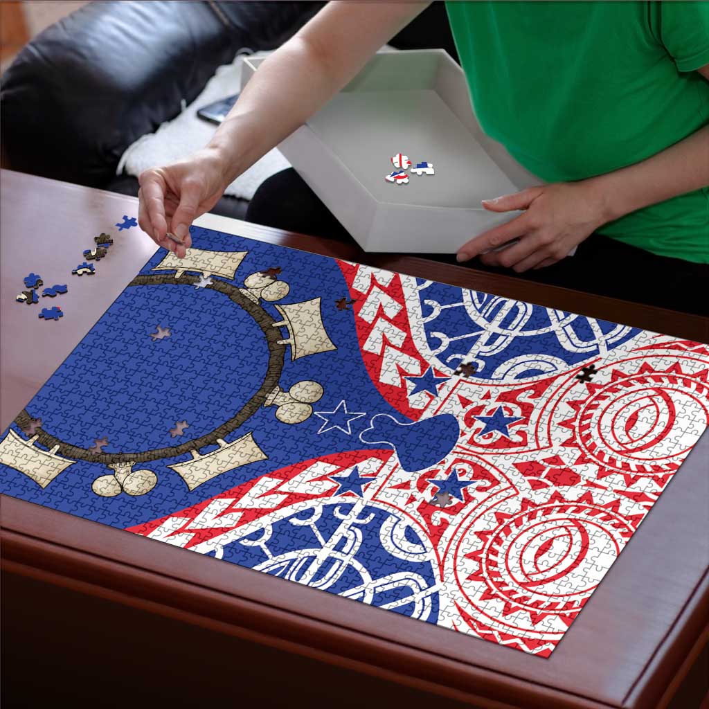 Austral Islands Puzzle Tuhaa Pae Penu Stars Necklace Red - Polynesian Pride