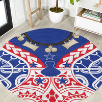 Austral Islands Round Carpet Tuhaa Pae Penu Stars Necklace Red LT14 Red - Polynesian Pride