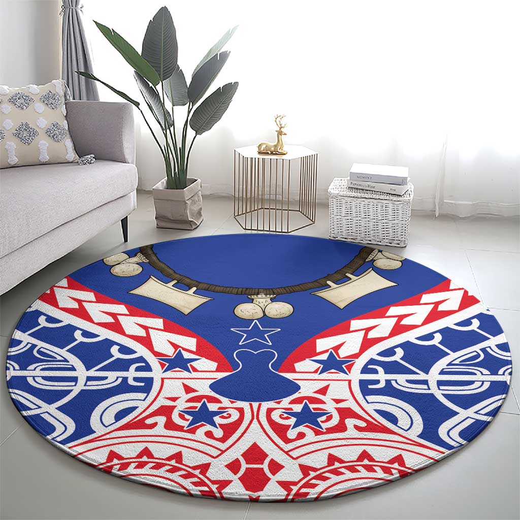 Austral Islands Round Carpet Tuhaa Pae Penu Stars Necklace Red LT14 - Polynesian Pride