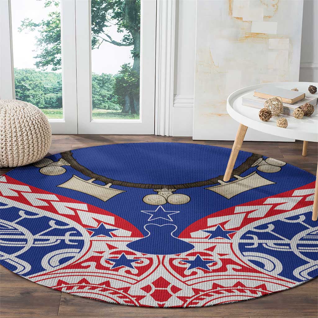 Austral Islands Round Carpet Tuhaa Pae Penu Stars Necklace Red LT14 - Polynesian Pride