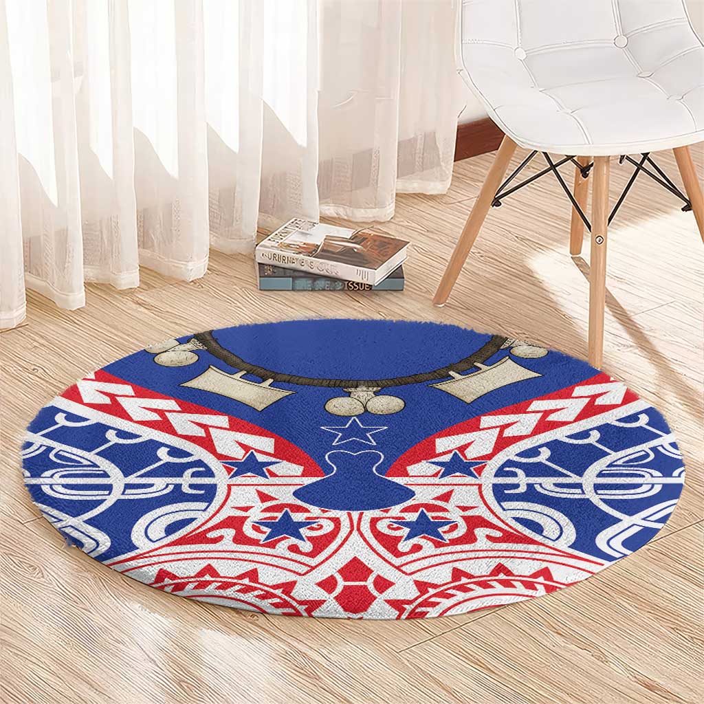 Austral Islands Round Carpet Tuhaa Pae Penu Stars Necklace Red LT14 - Polynesian Pride