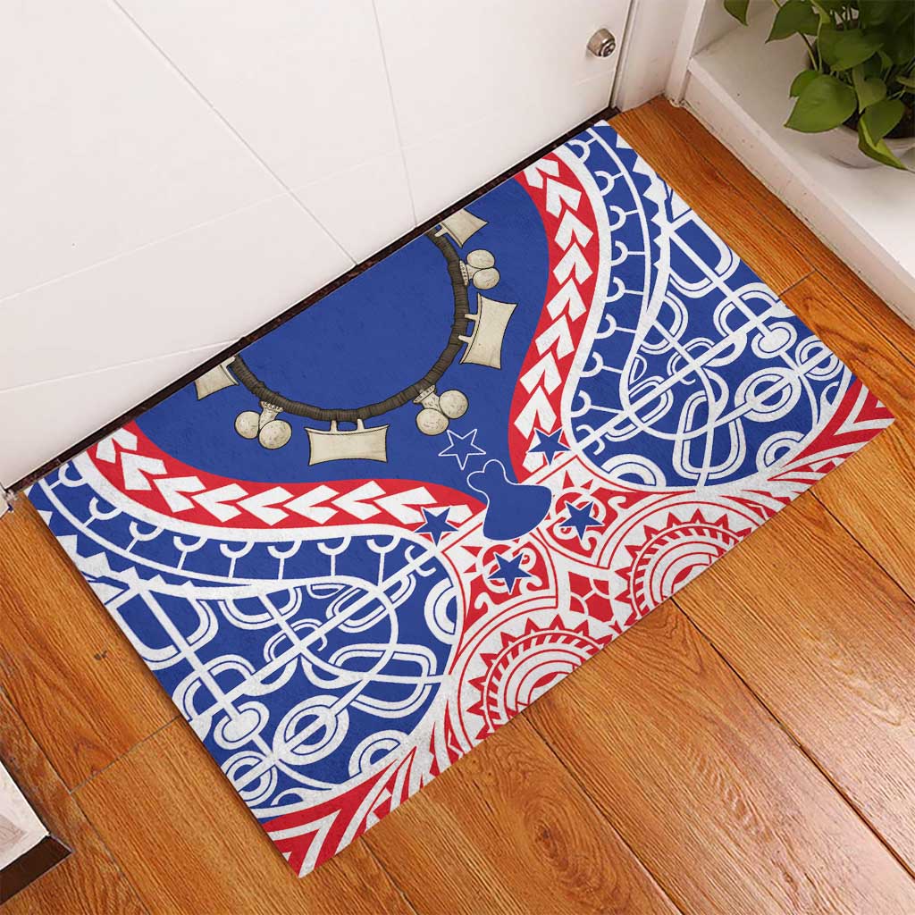 Austral Islands Rubber Doormat Tuhaa Pae Penu Stars Necklace Red - Polynesian Pride