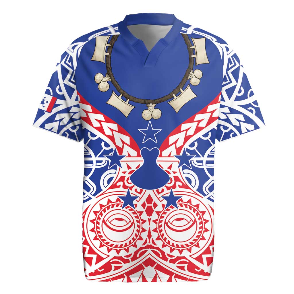 Austral Islands Rugby Jersey Tuhaa Pae Penu Stars Necklace Red - Polynesian Pride