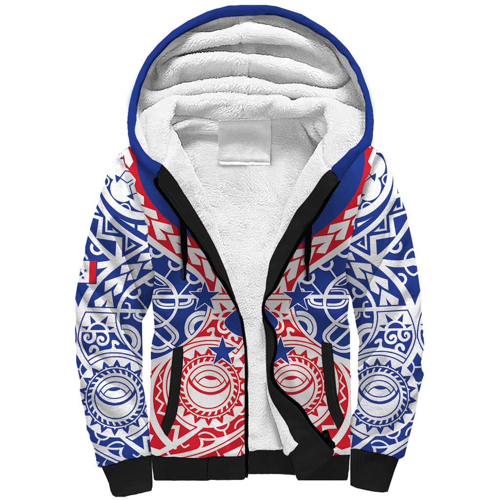 Austral Islands Sherpa Hoodie Tuhaa Pae Penu Stars Necklace Red LT14 Unisex Red - Polynesian Pride
