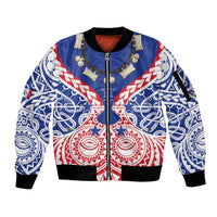 Austral Islands Sleeve Zip Bomber Jacket Tuhaa Pae Penu Stars Necklace Red LT14 Unisex Red - Polynesian Pride