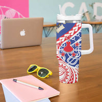 Austral Islands Tumbler With Handle Tuhaa Pae Penu Stars Necklace Red - Polynesian Pride