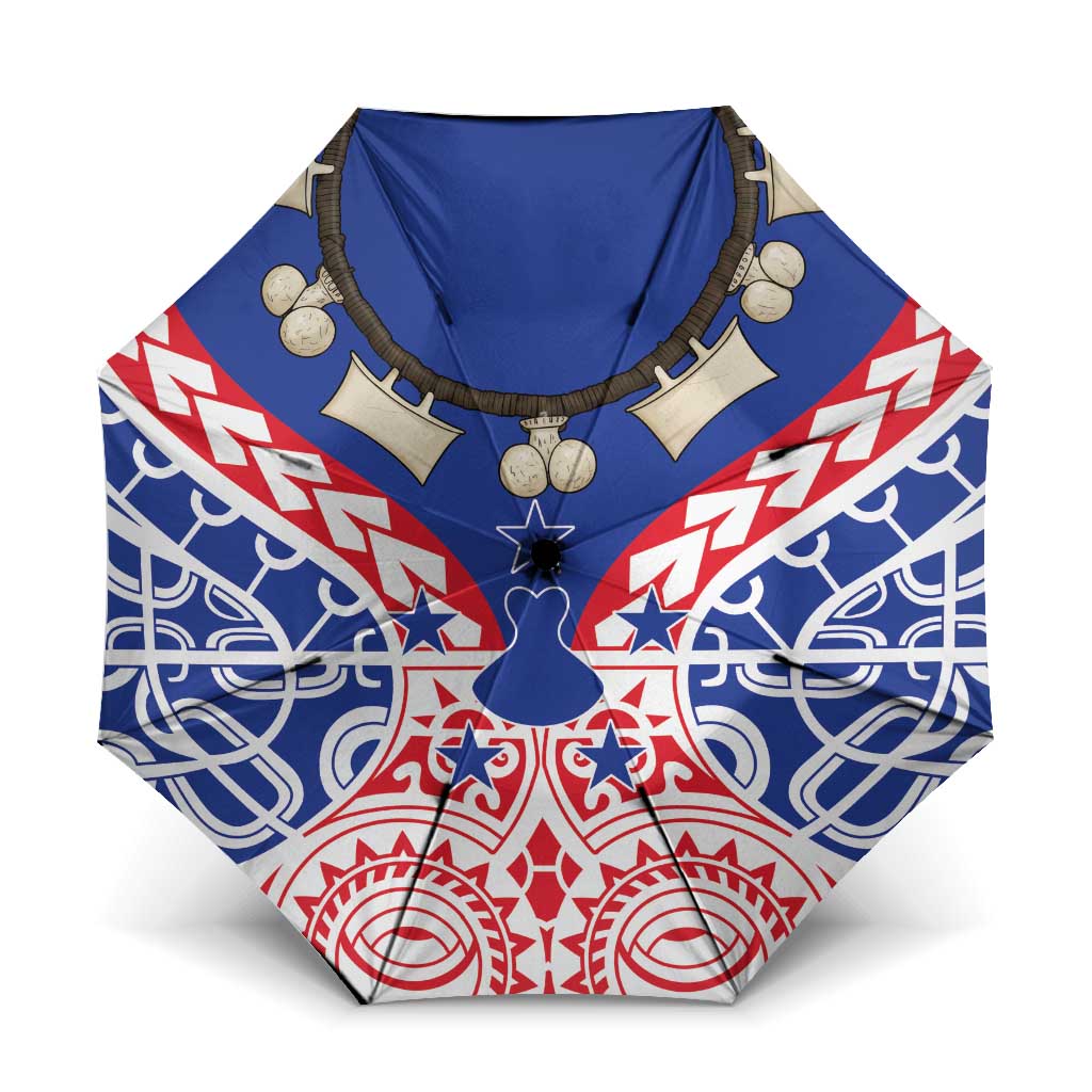 Austral Islands Umbrella Tuhaa Pae Penu Stars Necklace Red LT14 One Size Folded 11.42 inch Opened Diameter 37.4 inch Red - Polynesian Pride
