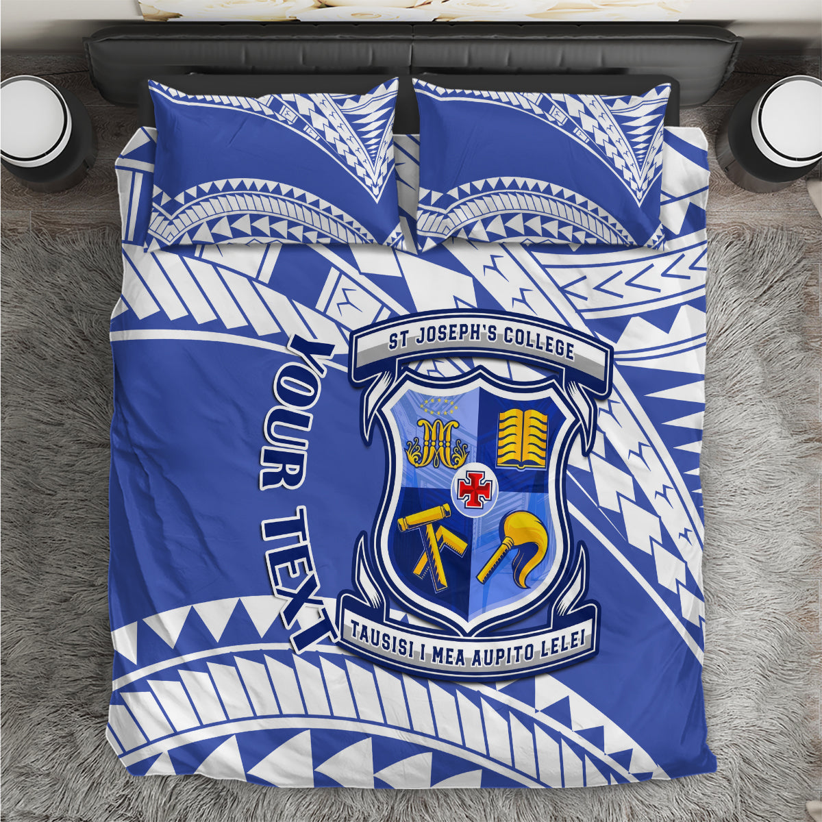 Personalised Samoa St Josephs College Bedding Set Marist Brothers Samoan Pattern LT14 Blue - Polynesian Pride