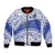 Personalised Samoa St Josephs College Bomber Jacket Marist Brothers Samoan Pattern LT14 Unisex Blue - Polynesian Pride