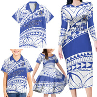 Personalised Samoa St Josephs College Family Matching Long Sleeve Bodycon Dress and Hawaiian Shirt Marist Brothers Samoan Pattern LT14 - Polynesian Pride