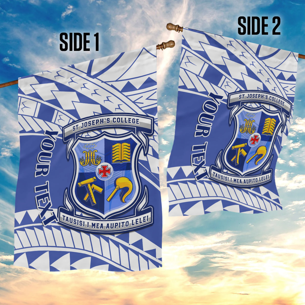 Personalised Samoa St Josephs College Garden Flag Marist Brothers Samoan Pattern LT14 - Polynesian Pride