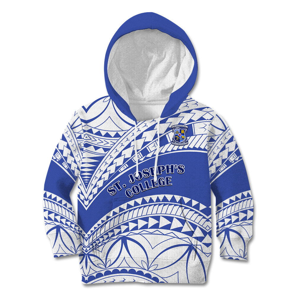 Personalised Samoa St Josephs College Kid Hoodie Marist Brothers Samoan Pattern LT14 Hoodie Blue - Polynesian Pride