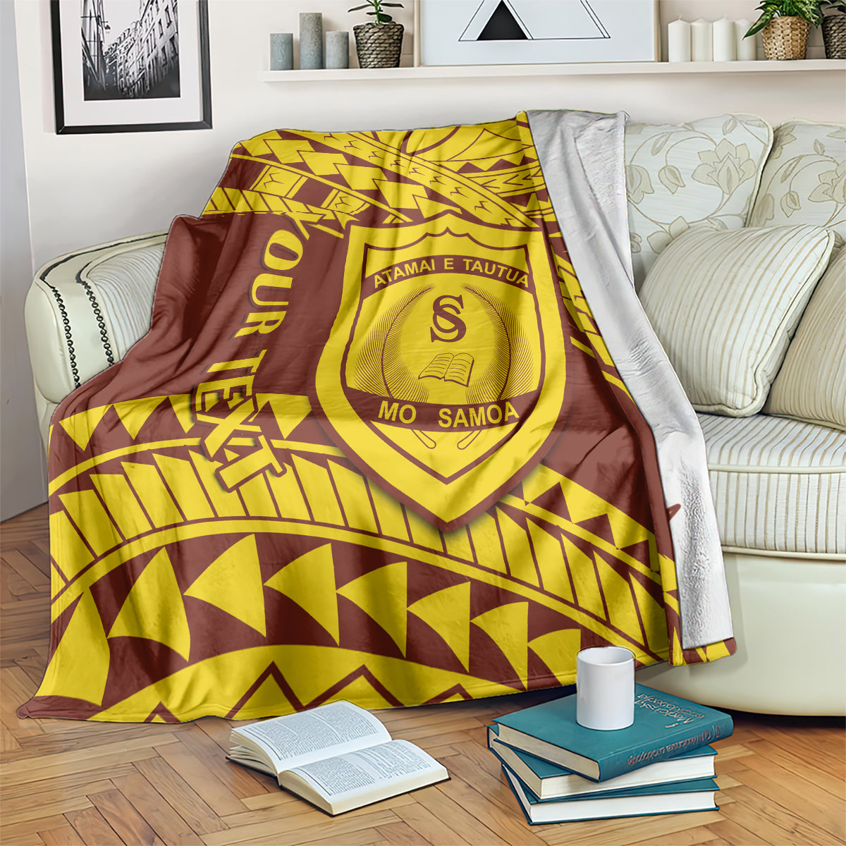 Personalised Samoa College Blanket Samoan Pattern LT14 - Polynesian Pride