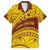 Personalised Samoa College Family Matching Tank Maxi Dress and Hawaiian Shirt Samoan Pattern LT14 Dad's Shirt - Short Sleeve Gold - Polynesian Pride