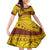 Personalised Samoa College Kid Short Sleeve Dress Samoan Pattern LT14 KID Gold - Polynesian Pride
