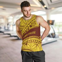 Personalised Samoa College Men Tank Top Samoan Pattern LT14 Gold - Polynesian Pride