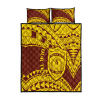Personalised Samoa College Quilt Bed Set Samoan Pattern LT14 Gold - Polynesian Pride