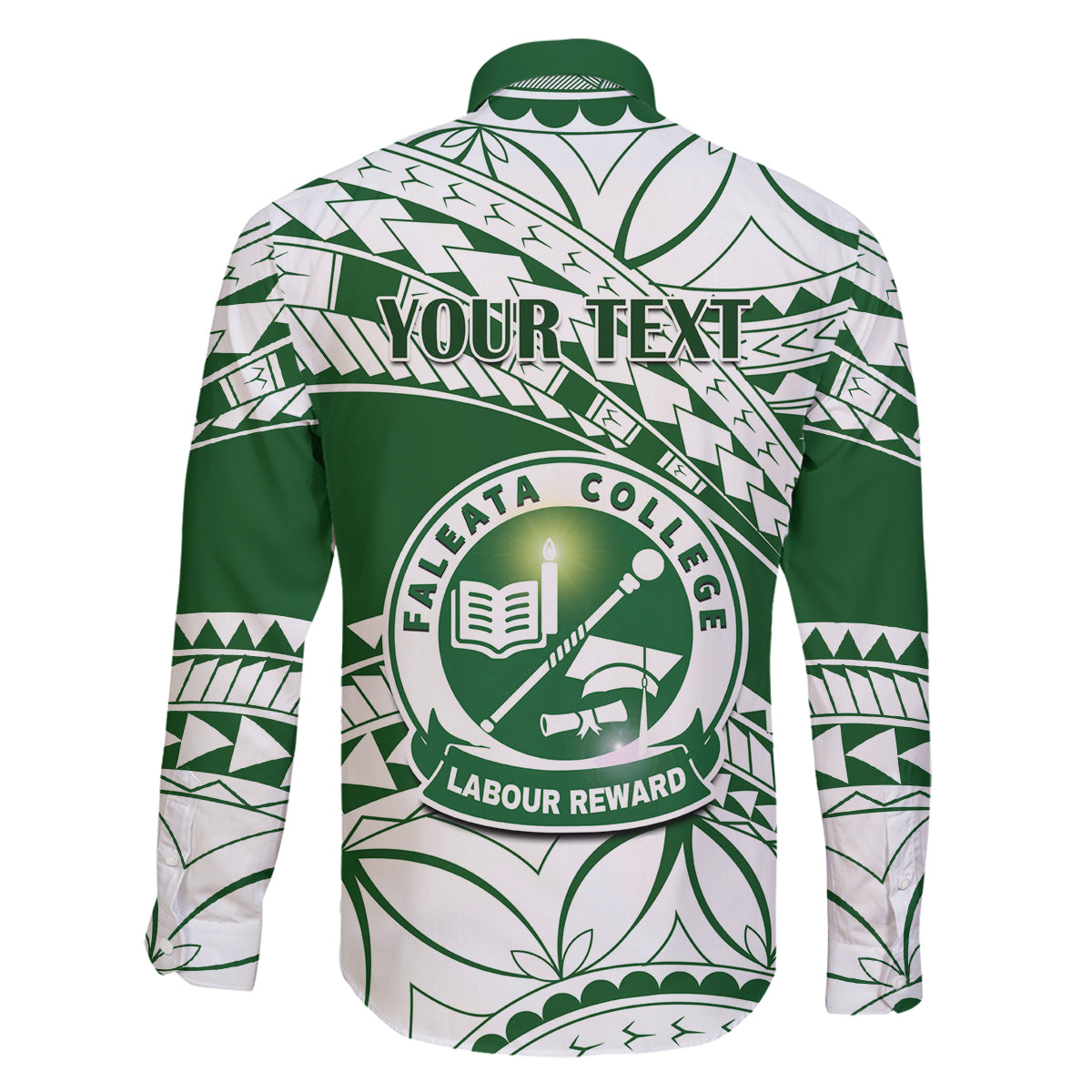 Personalised Samoa Faleata College Family Matching Long Sleeve Bodycon Dress and Hawaiian Shirt Samoan Pattern LT14 - Polynesian Pride