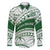 Personalised Samoa Faleata College Family Matching Tank Maxi Dress and Hawaiian Shirt Samoan Pattern LT14 Dad's Shirt - Long Sleeve Green - Polynesian Pride