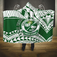 Personalised Samoa Faleata College Hooded Blanket Samoan Pattern LT14 One Size Green - Polynesian Pride