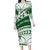 Personalised Samoa Faleata College Long Sleeve Bodycon Dress Samoan Pattern LT14 Long Dress Green - Polynesian Pride