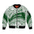 Personalised Samoa Faleata College Sleeve Zip Bomber Jacket Samoan Pattern LT14 Unisex Green - Polynesian Pride