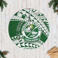 Personalised Samoa Faleata College Tree Skirt Samoan Pattern LT14 Casual Tree Skirts Green - Polynesian Pride