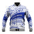 Personalised Samoa Safata College Baseball Jacket Samoan Pattern LT14 Unisex Blue - Polynesian Pride