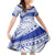 Personalised Samoa Safata College Family Matching Tank Maxi Dress and Hawaiian Shirt Samoan Pattern LT14 Daughter's Dress Blue - Polynesian Pride
