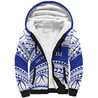 Personalised Samoa Safata College Sherpa Hoodie Samoan Pattern LT14 Unisex Blue - Polynesian Pride