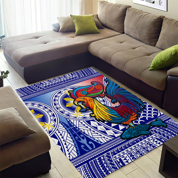 Philippines Area Rug Filipino Sarimanok With Polynesian Tattoo LT14
