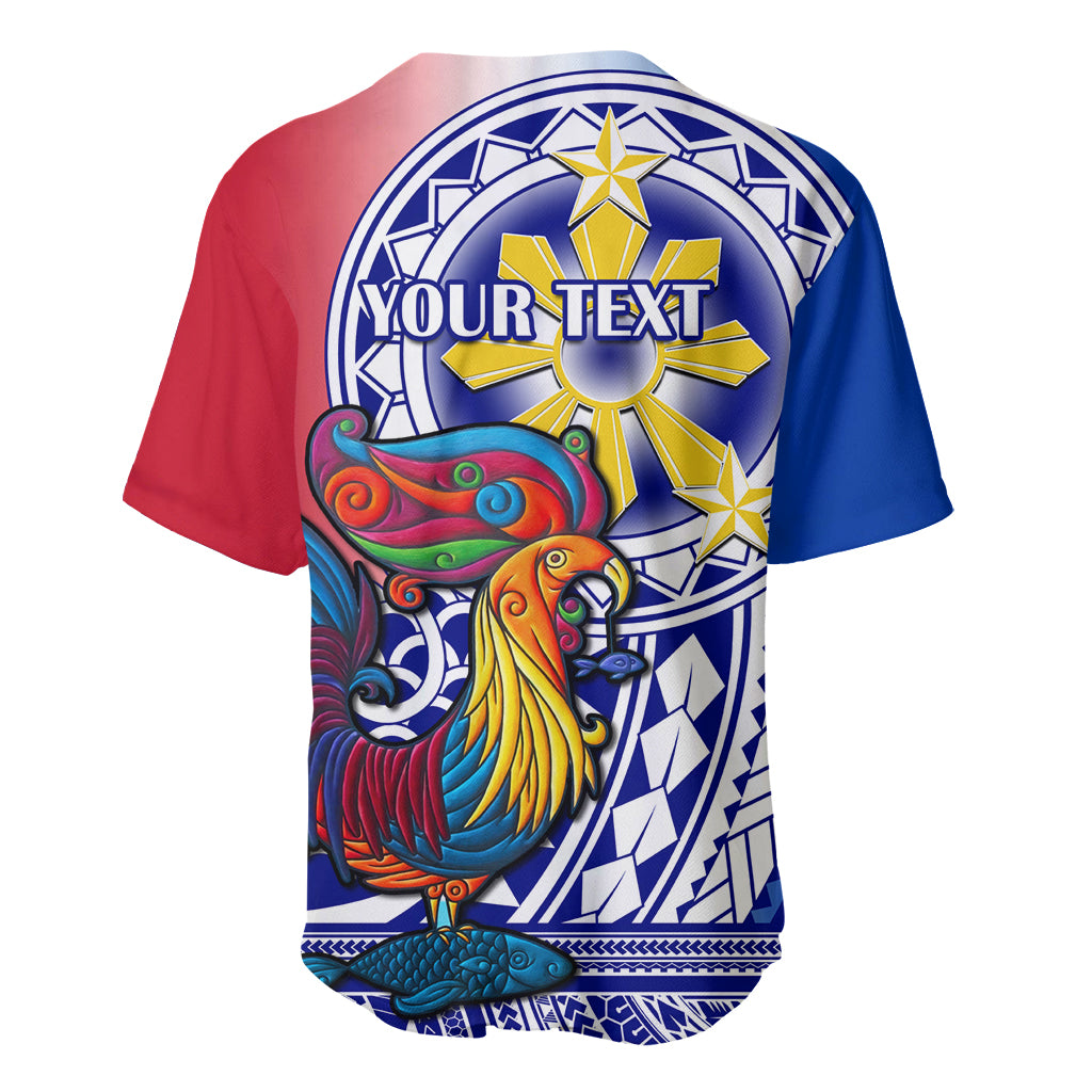 Personalised Philippines Baseball Jersey Filipino Sarimanok With Polynesian Tattoo LT14 - Polynesian Pride