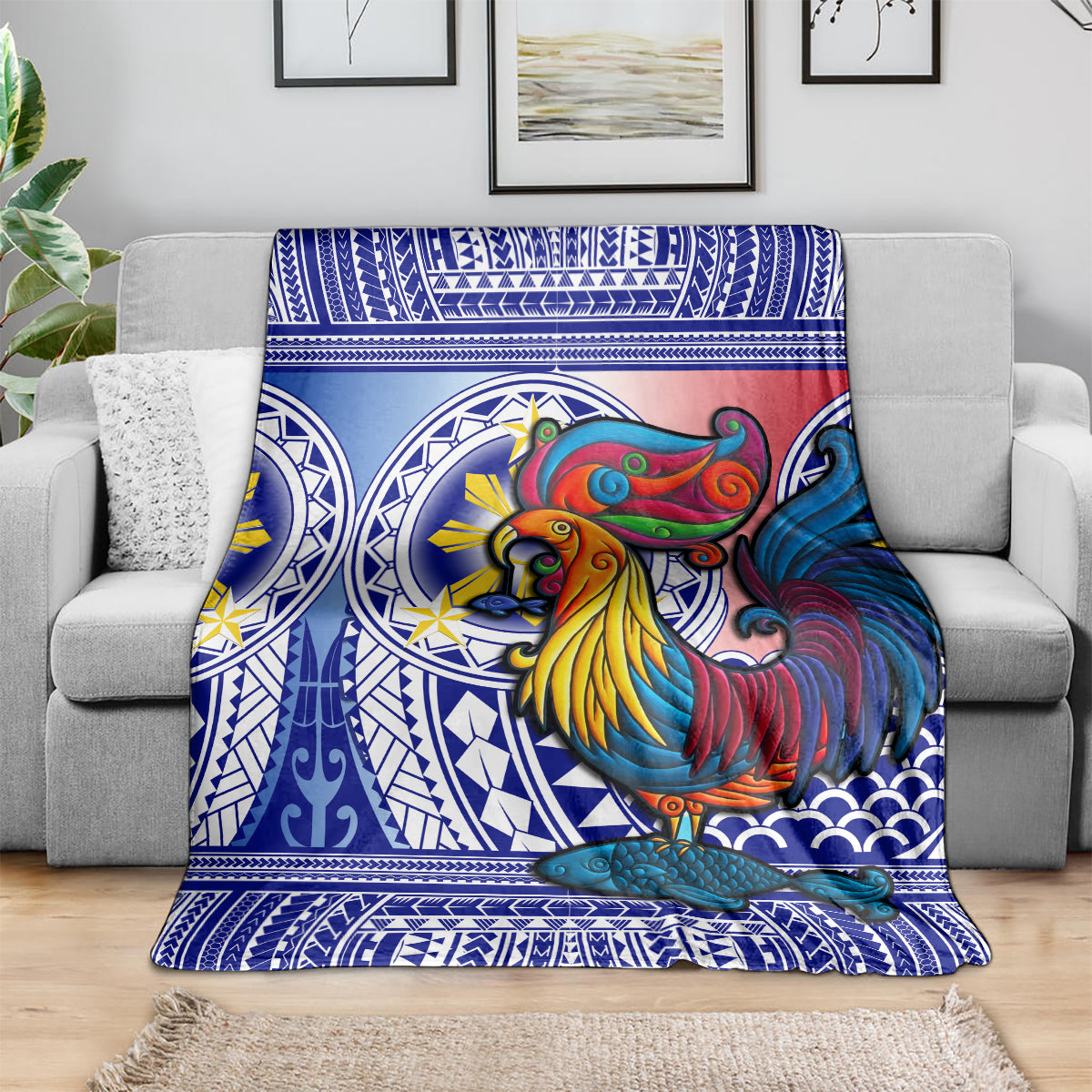 Philippines Blanket Filipino Sarimanok With Polynesian Tattoo LT14 - Polynesian Pride