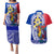 Personalised Philippines Couples Matching Puletasi Dress and Hawaiian Shirt Filipino Sarimanok With Polynesian Tattoo LT14 Blue - Polynesian Pride