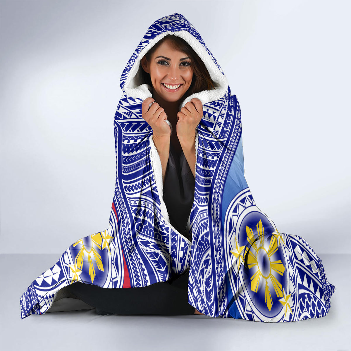 Philippines Hooded Blanket Filipino Sarimanok With Polynesian Tattoo LT14 - Polynesian Pride