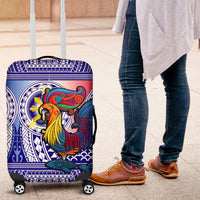Philippines Luggage Cover Filipino Sarimanok With Polynesian Tattoo LT14 Blue - Polynesian Pride