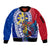Personalised Philippines Sleeve Zip Bomber Jacket Filipino Sarimanok With Polynesian Tattoo LT14 Unisex Blue - Polynesian Pride