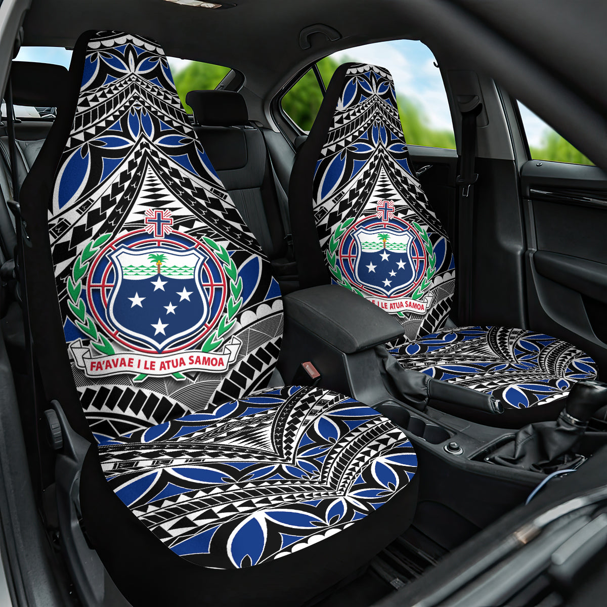 Samoa 685 Car Seat Cover Samoan Coat Of Arms Simple Style LT14 One Size Blue - Polynesian Pride