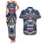 Samoa 685 Couples Matching Tank Maxi Dress and Hawaiian Shirt Samoan Coat Of Arms Simple Style LT14 Blue - Polynesian Pride