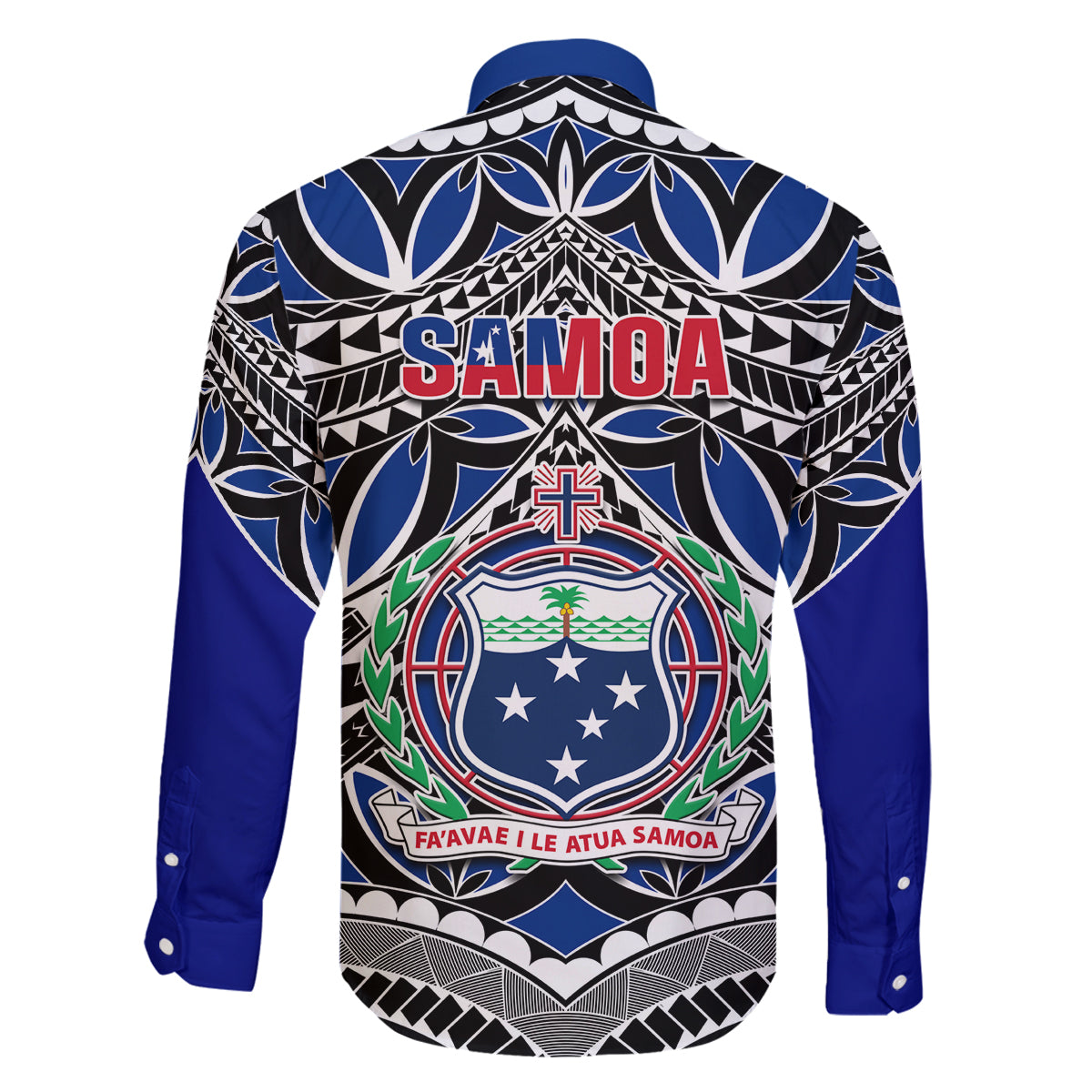 Samoa 685 Family Matching Long Sleeve Bodycon Dress and Hawaiian Shirt Samoan Coat Of Arms Simple Style LT14 - Polynesian Pride
