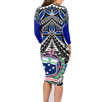 Samoa 685 Family Matching Long Sleeve Bodycon Dress and Hawaiian Shirt Samoan Coat Of Arms Simple Style LT14 - Polynesian Pride