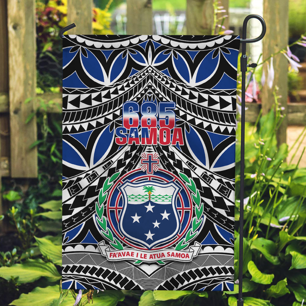 Samoa 685 Garden Flag Samoan Coat Of Arms Simple Style LT14 Garden Flag Blue - Polynesian Pride