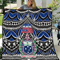 Samoa 685 Quilt Samoan Coat Of Arms Simple Style LT14 Blue - Polynesian Pride