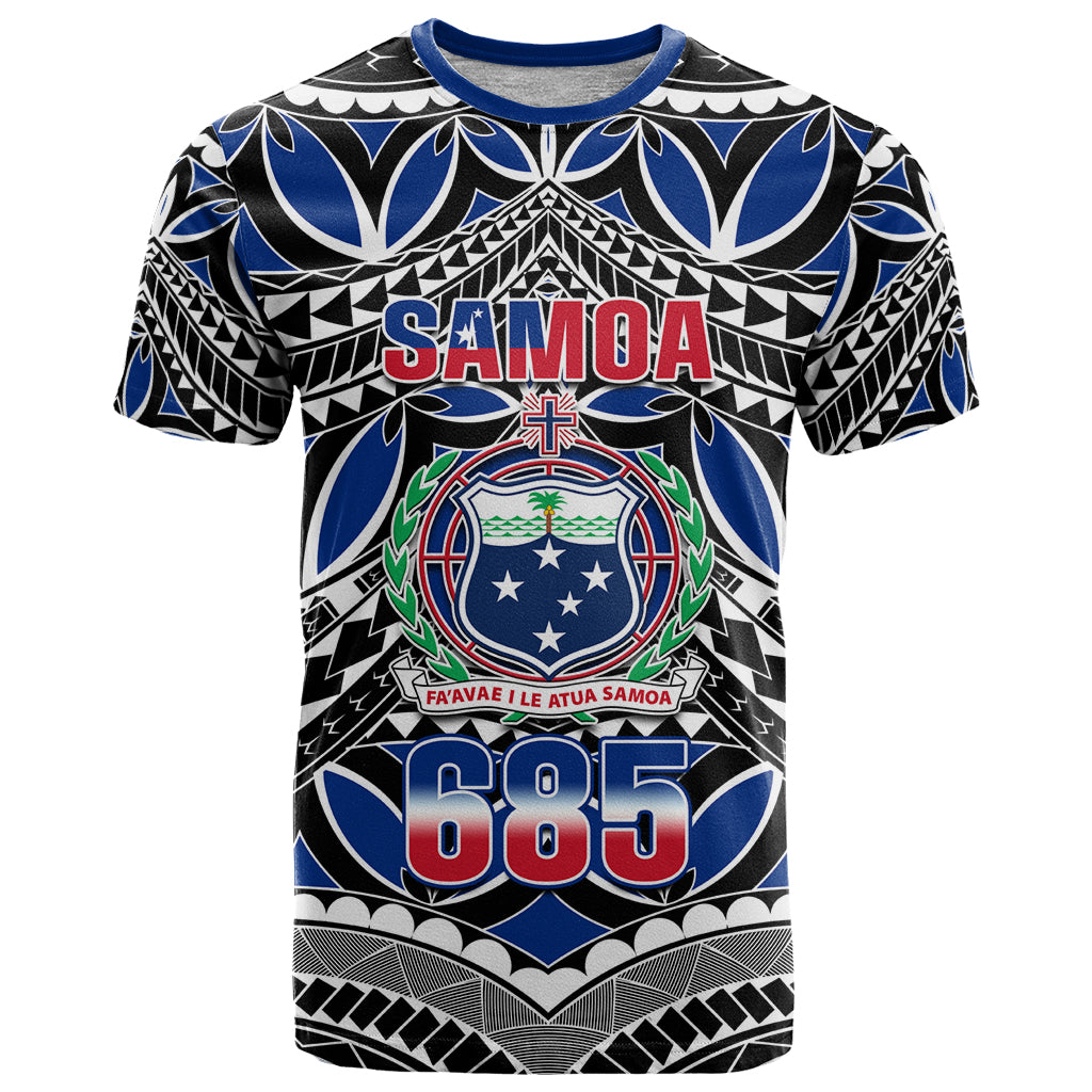 Samoa 685 T Shirt Samoan Coat Of Arms Simple Style LT14 Blue - Polynesian Pride