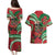 Mele Kalikimaka Hawaii Couples Matching Puletasi and Hawaiian Shirt Mongoose Santa With Ohia Lehua